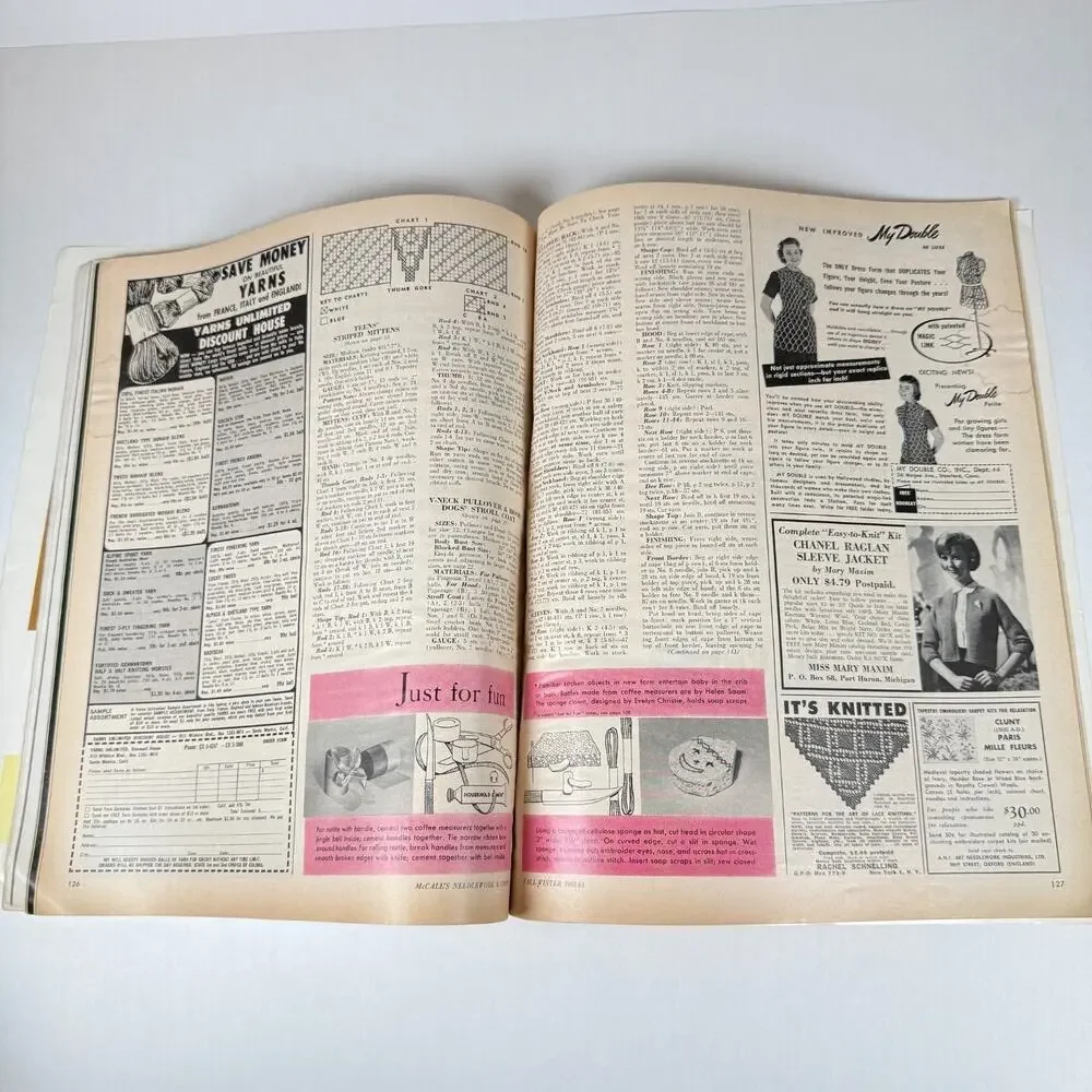 VINT. Fall/Win 1963-1964 McCALL's NEEDLEWORK mag - BEG/ KNITS FOR FASHION DOLLS